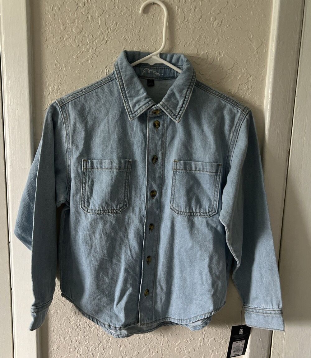 Art Class Girls Long Sleeve Denim Shirt Size M